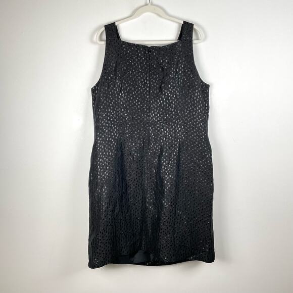 Victor Alfaro Black Metallic Sheath Dress Size 18W LBD Event Glam Quiet Luxury - Picture 3 of 8